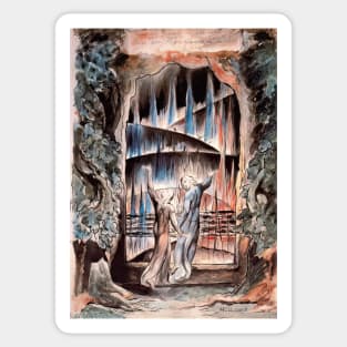 dante and virgil at the gates of hell - William Blake Sticker